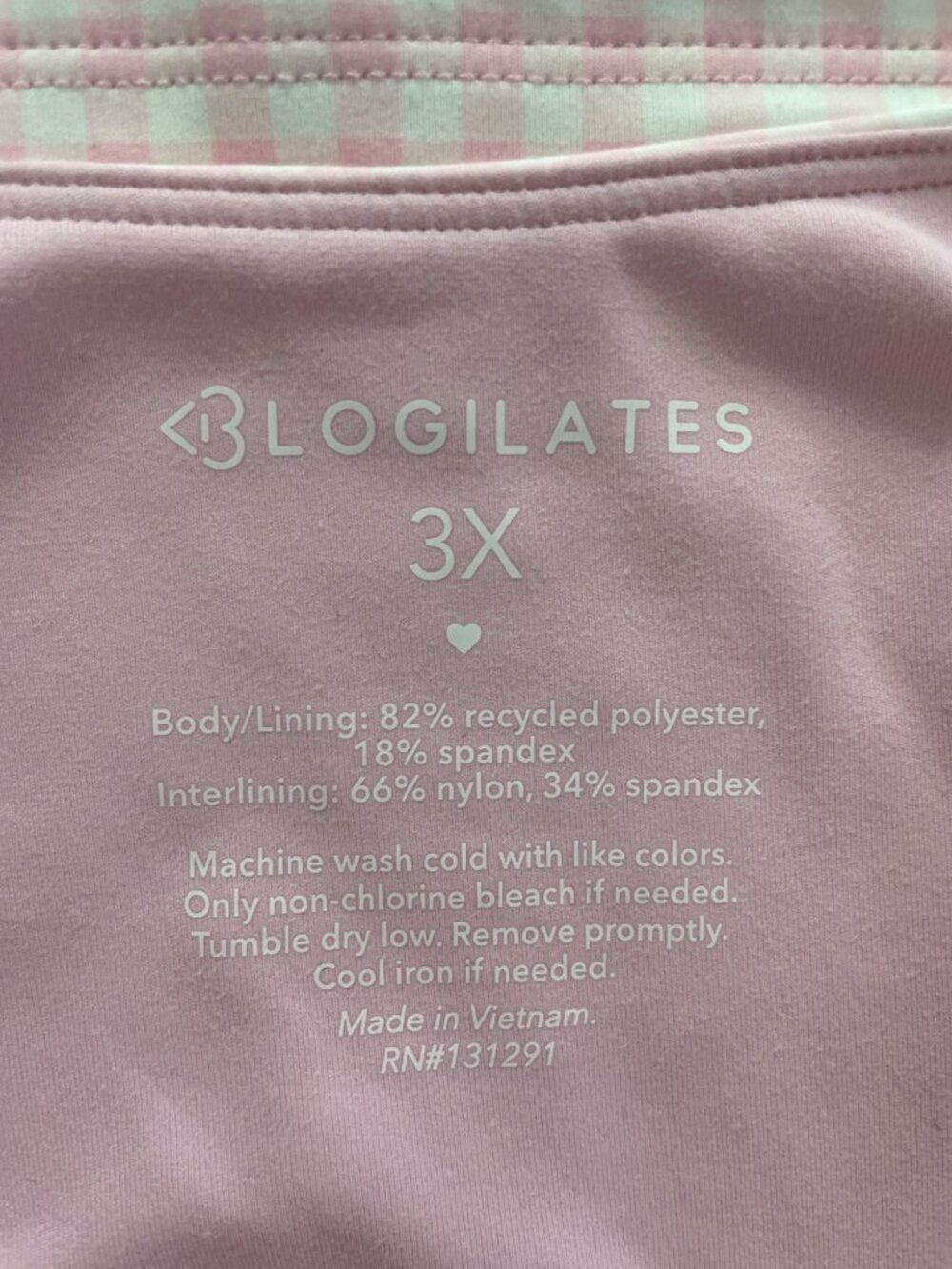 Blogilates Pink Ruffle Lace-Up Gingham Tank Top Floral Straps Wmn's Size 3X NWT - Picture 9 of 9